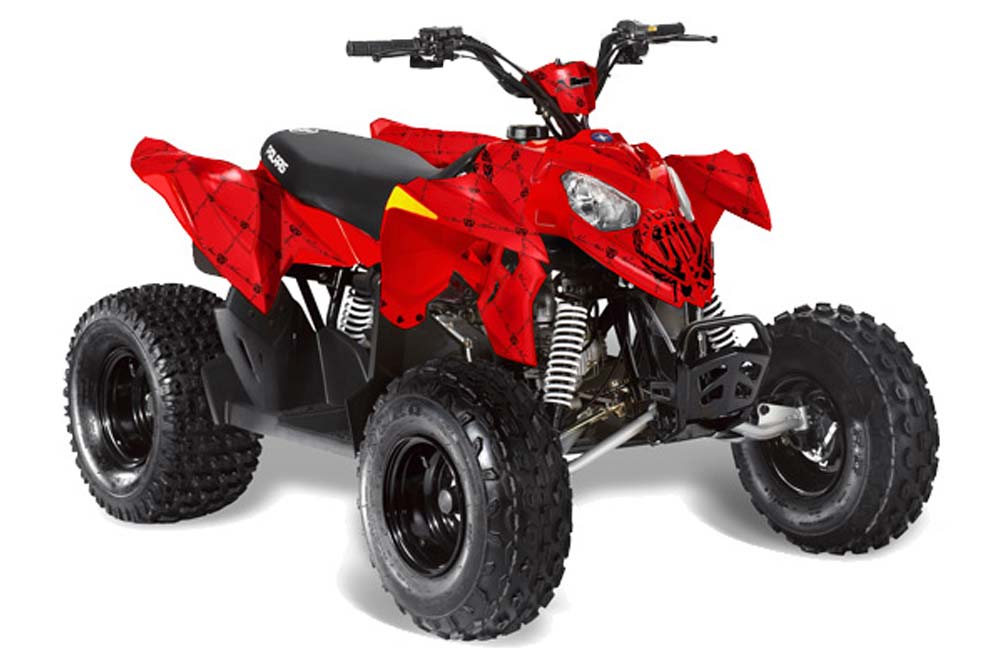 Polaris Outlaw 90 / 110 ATV Graphic Kit - 2002-2020 Silver Star - Reloaded Red