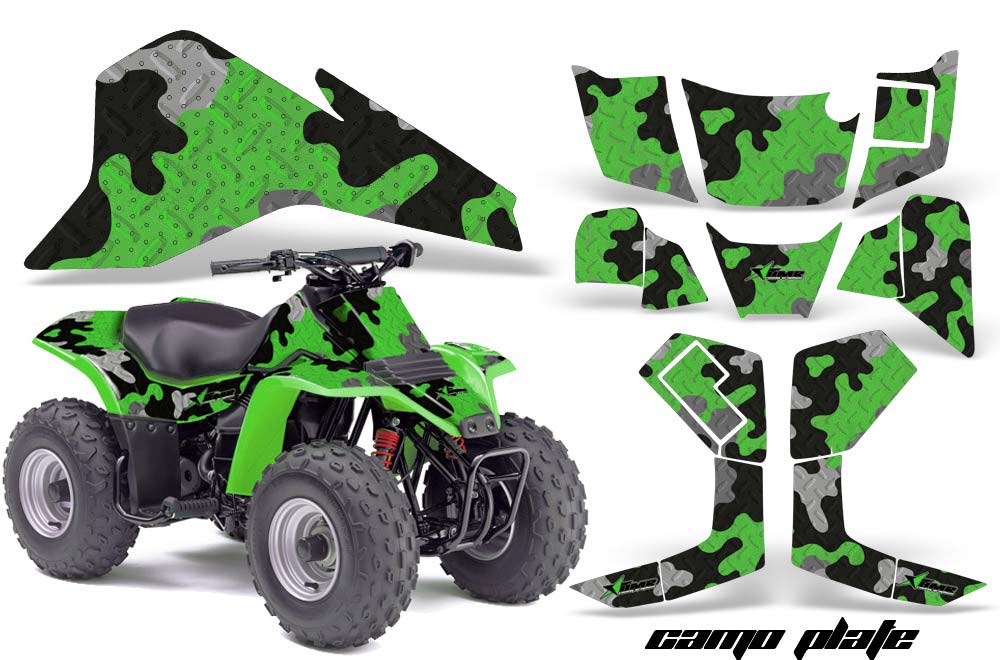 Kawasaki KFX 80 ATV Graphic Kit - 2003-2006 Camoplate Green