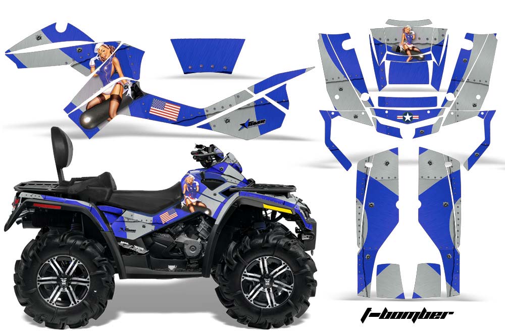 Can Am Outlander MAX 500 / 650 / 800 ATV Graphic Kit - 2006-2012 T Bomber Blue
