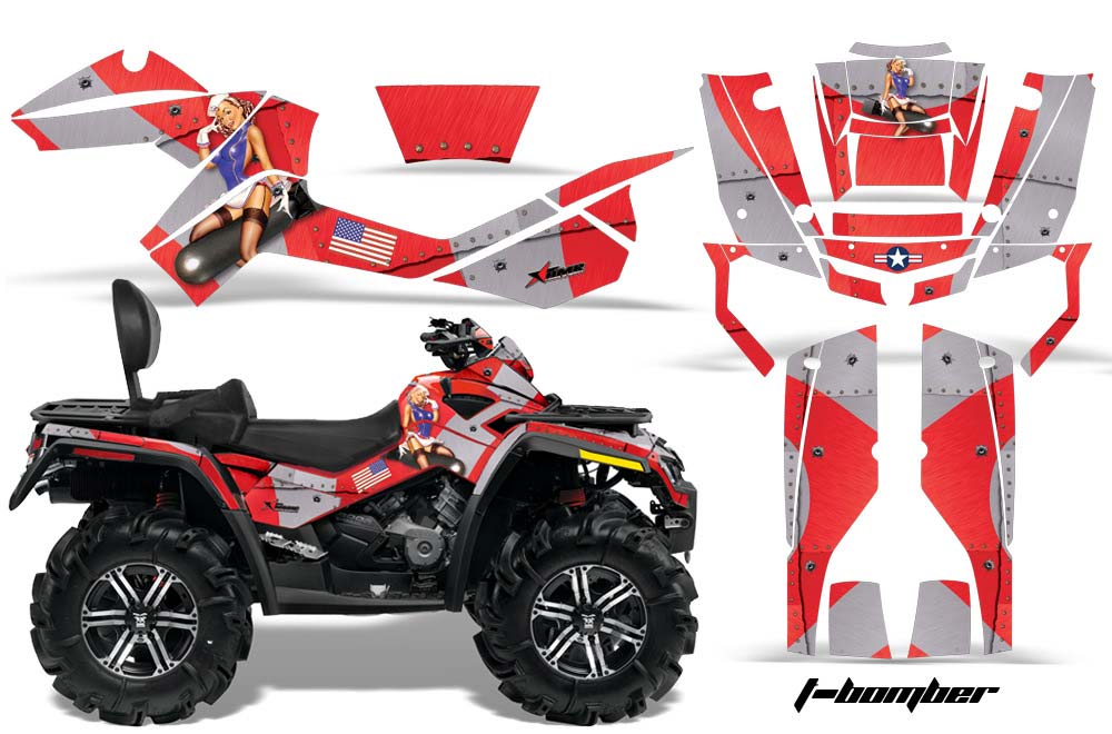 Can Am Outlander MAX 500 / 650 / 800 ATV Graphic Kit - 2006-2012 T Bomber Red