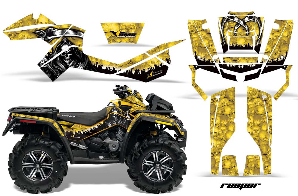 Can Am Outlander XMR 800R ATV Graphic Kit - 2006-2012 Reaper Yellow