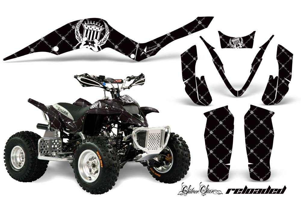 Apex Pro Shark MXR 70 / 90 ATV Graphic Kit - All Years Silver Star - Reloaded Black