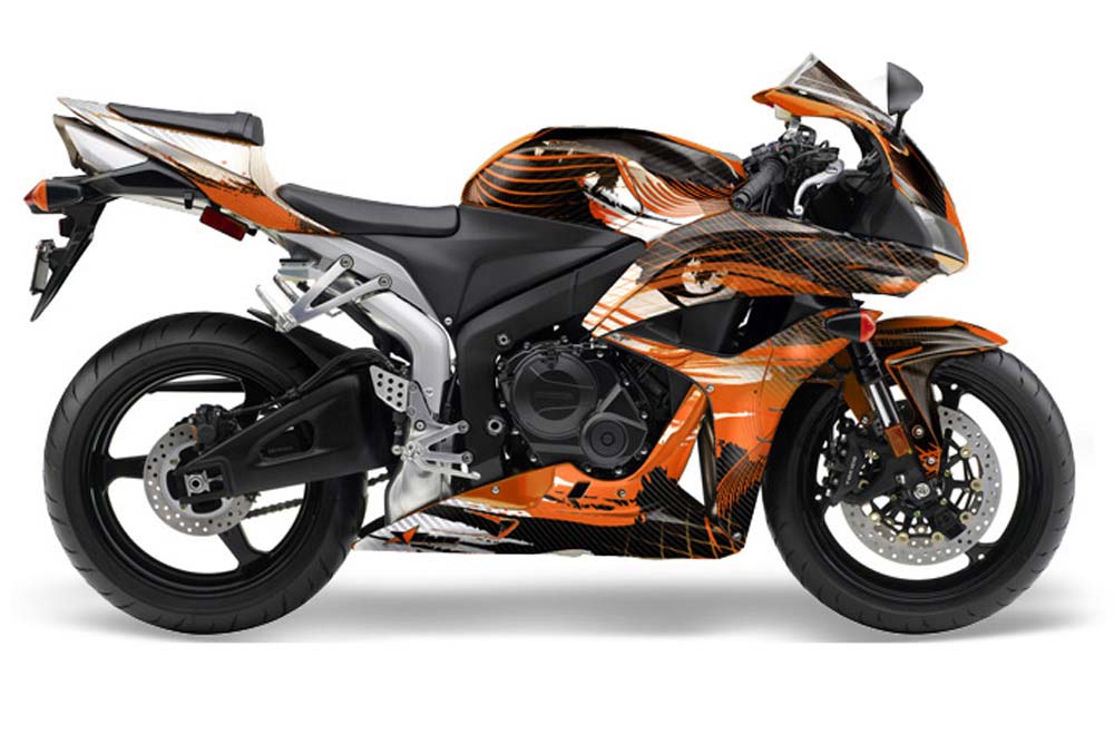 Honda CBR 600 RR Graphic Kit - 2007-2008 Carbon X Orange