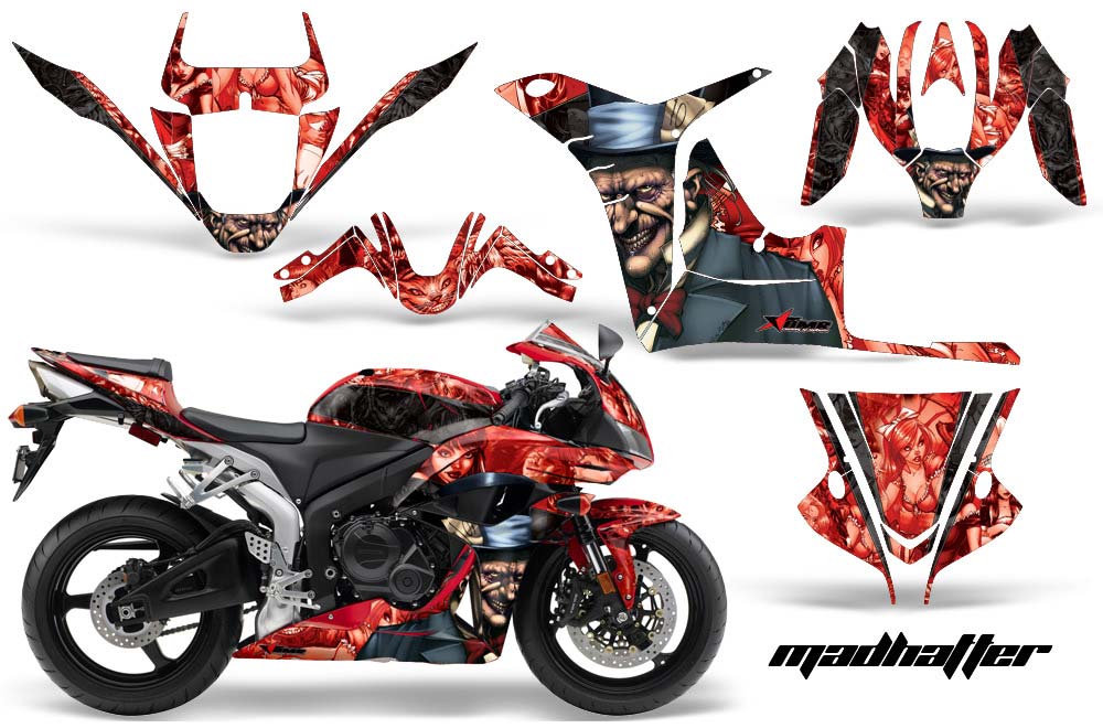 Honda CBR 600 RR Graphic Kit - 2007-2008 Mad Hatter Red