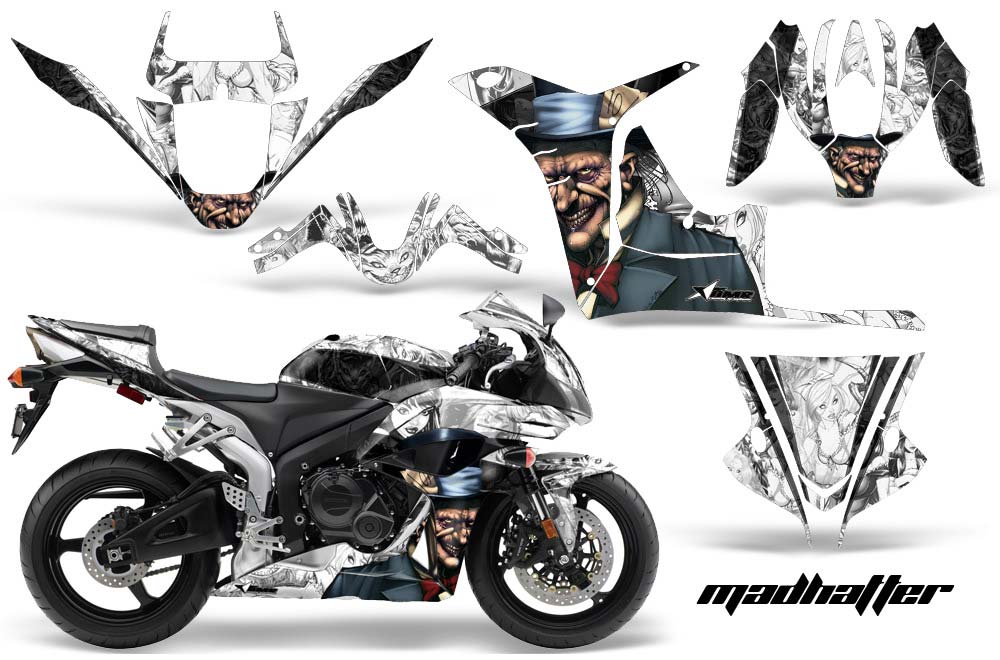 Honda CBR 1000 RR Graphic Kit - 2004-2005 Mad Hatter White