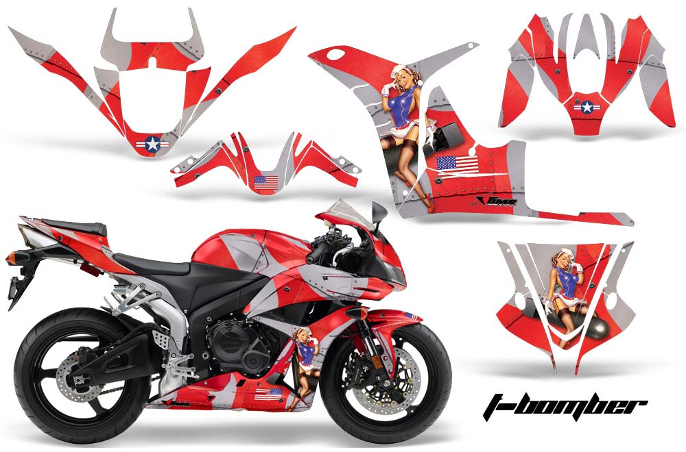 Honda CBR 600 RR Graphic Kit - 2007-2008 T Bomber Red