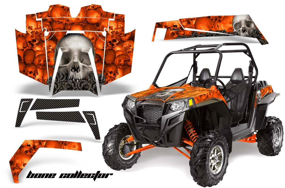 Polaris RZR 900 XP Graphic Kit - 2011-2014 Bone Collector Orange