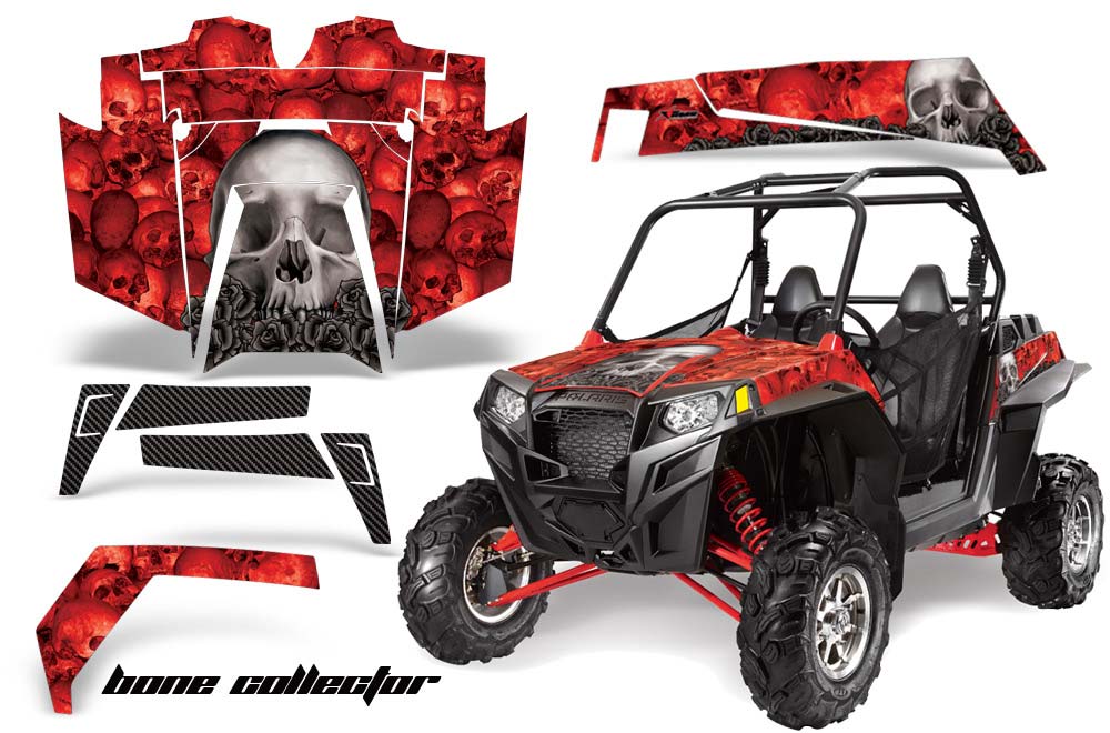 Polaris RZR 900 XP Graphic Kit - 2011-2014 Bone Collector Red
