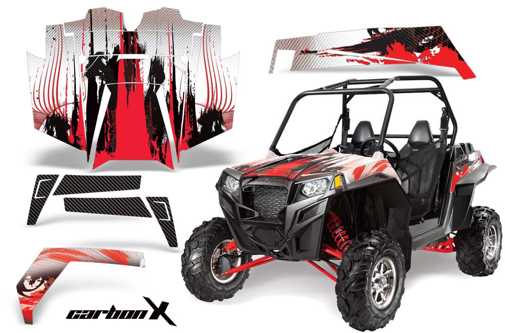Polaris RZR 900 XP Graphic Kit - 2011-2014 Carbon X Red