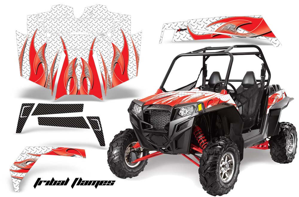 Polaris RZR 900 XP Graphic Kit - 2011-2014 Tribal Flames Red