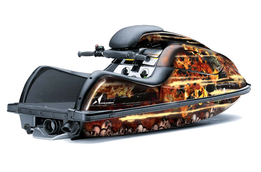 Kawasaki 800 SX / R Jet Ski Graphic Kit - 2003-2012 Firestorm Black