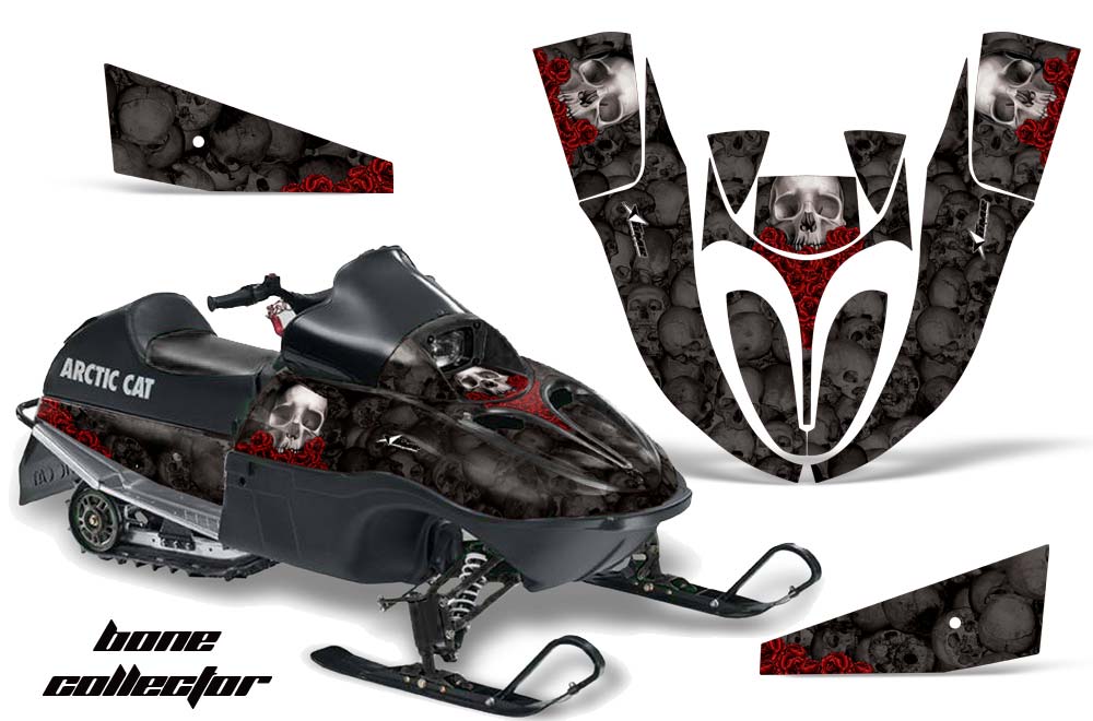 Arctic Cat 120 Sno Pro Youth Sled Graphic Kit - All Years Bone Collector Black