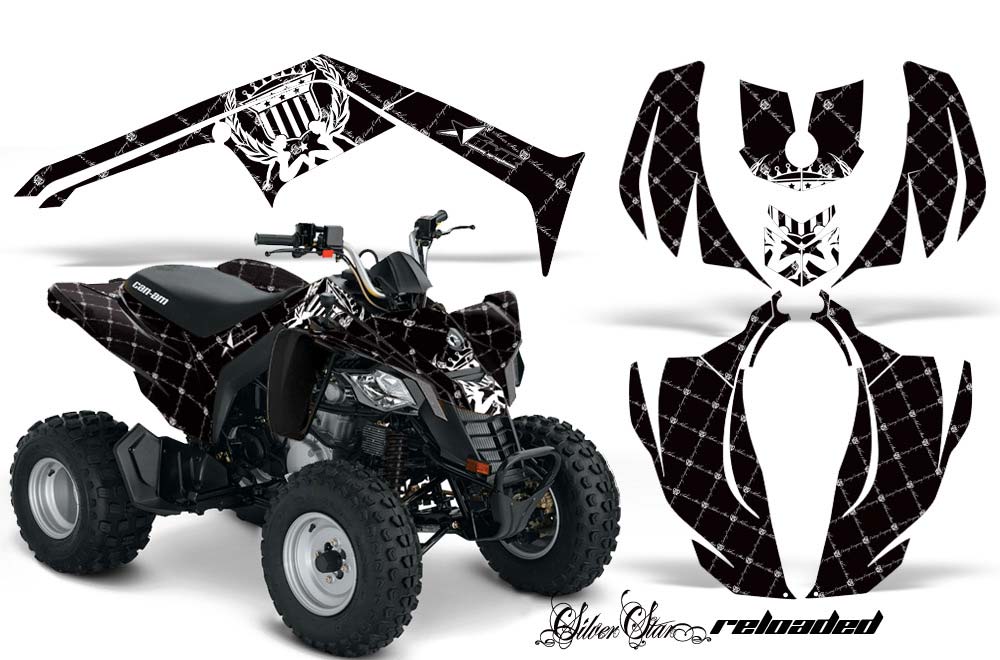 Can Am Bombardier DS250 ATV Graphic Kit - 2006-2021 Silver Star - Reloaded White
