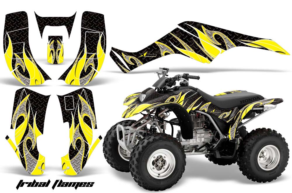 Honda TRX 250EX / 250X ATV Graphic Kit - 2002-2005 Tribal Flames Yellow