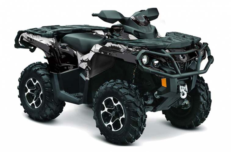 Can Am Outlander 500 / 650 / 800 / 800R / 1000 XT-P ATV Graphic Kit - 2013-2016 Carbon X Black