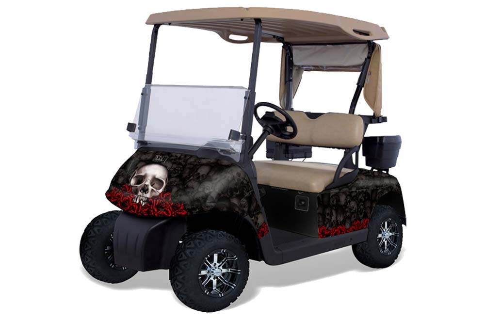 EZ-GO TXT Golf Cart Graphic Kit - 1994-2013 Bone Collector Black