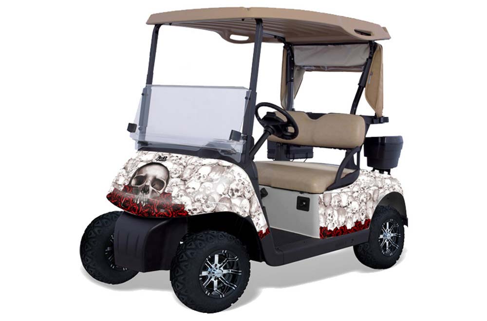 EZ-GO TXT Golf Cart Graphic Kit - 1994-2013 Bone Collector White