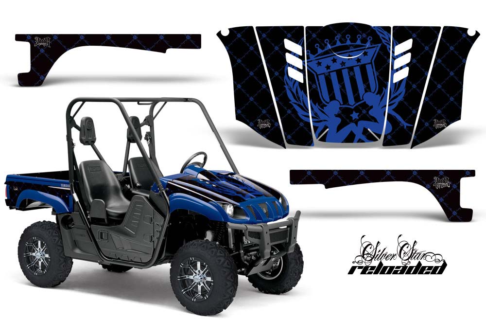 Yamaha Rhino 700 / 660 / 450 Graphic Kit - 2004-2013 Silver Star - Reloaded Blue