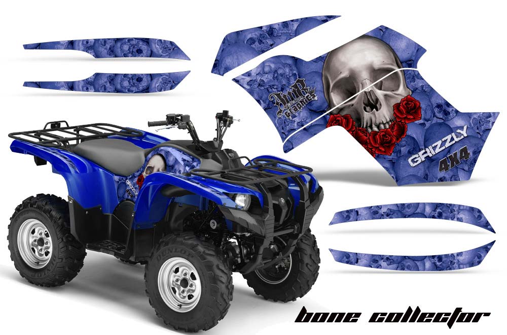 Yamaha Grizzly 700 / 550 ATV Graphic Kit - 2007-2014 Bone Collector Blue