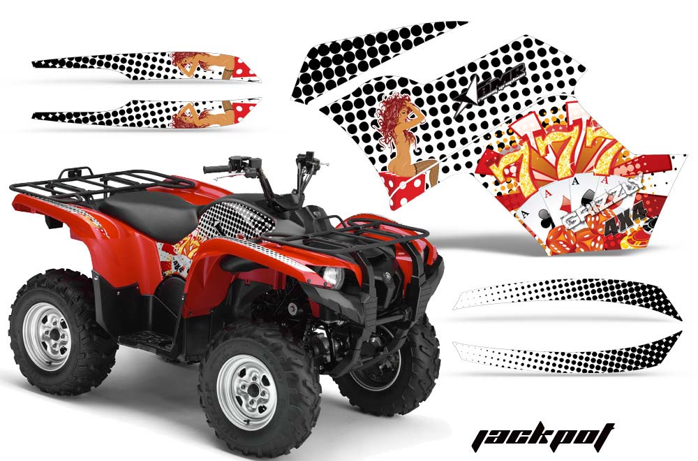 Yamaha Grizzly 700 / 550 ATV Graphic Kit - 2007-2014 Jack Pot White