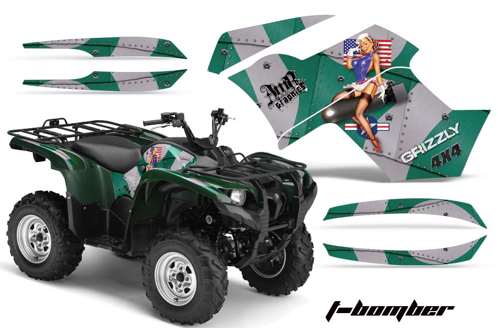 Yamaha Grizzly 700 / 550 ATV Graphic Kit - 2007-2014 T Bomber Green