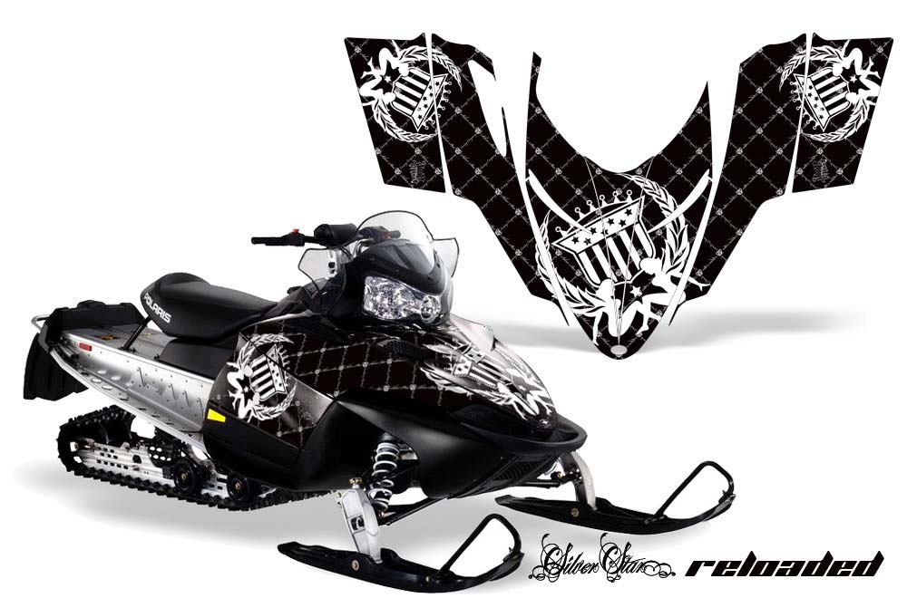 Polaris RMK / Shift / Assault Sled Graphic Kit - 2006-2020 Silver Star - Reloaded White