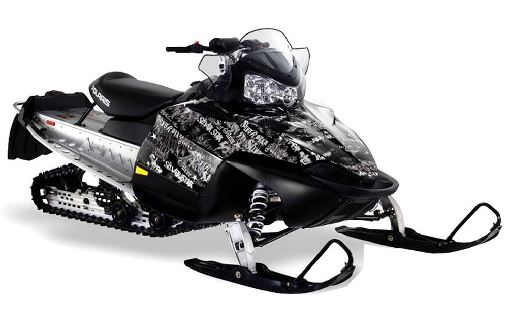 Polaris RMK / Shift / Assault Sled Graphic Kit - 2006-2020 Silver Star - Silverhaze Black