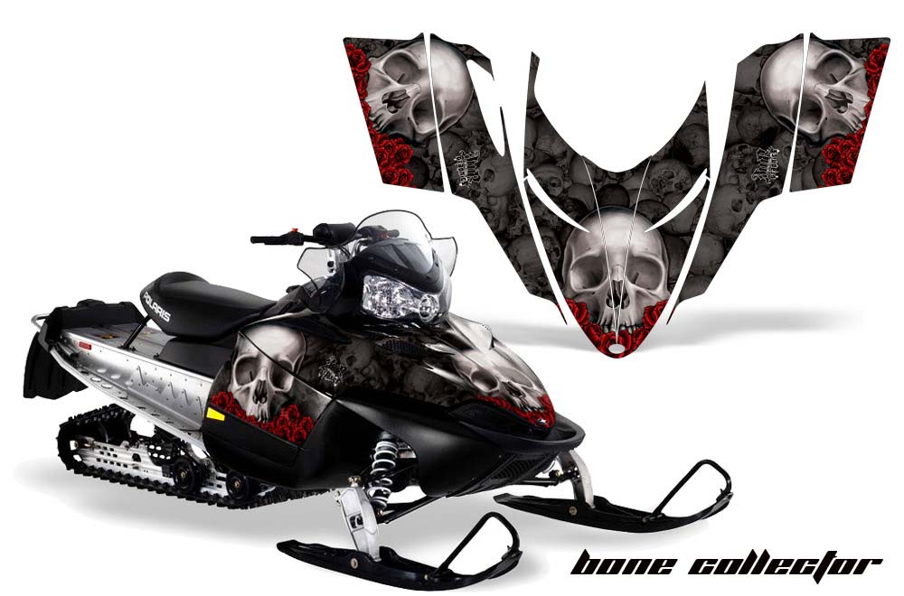 Polaris RMK / Shift / Assault Sled Graphic Kit - 2006-2020 Bone Collector Black