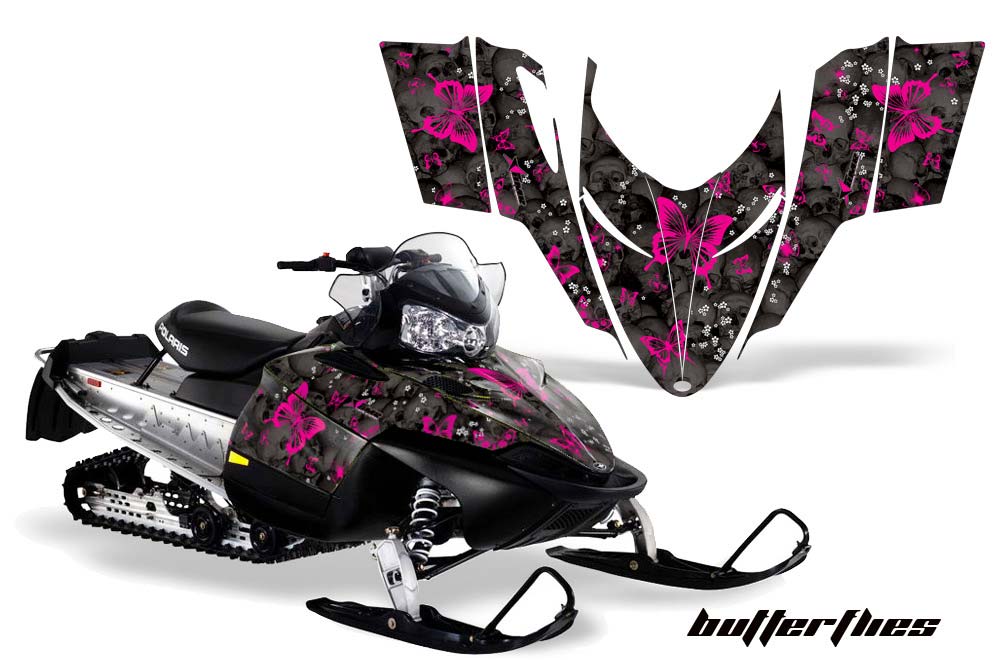 Polaris RMK / Shift / Assault Sled Graphic Kit - 2006-2020 Butterfly Pink