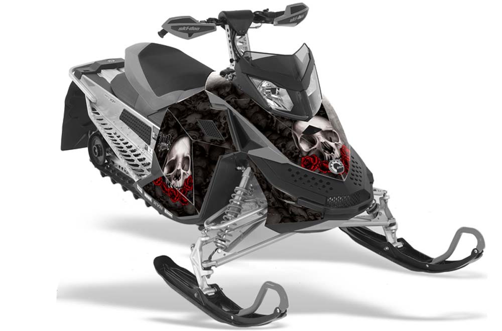 Ski Doo Rev XP Sled Graphic Kit - 2008-2012 Bone Collector Black