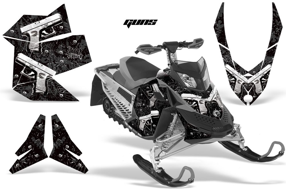 Ski Doo Rev XP Sled Graphic Kit - 2008-2012 Glock Black