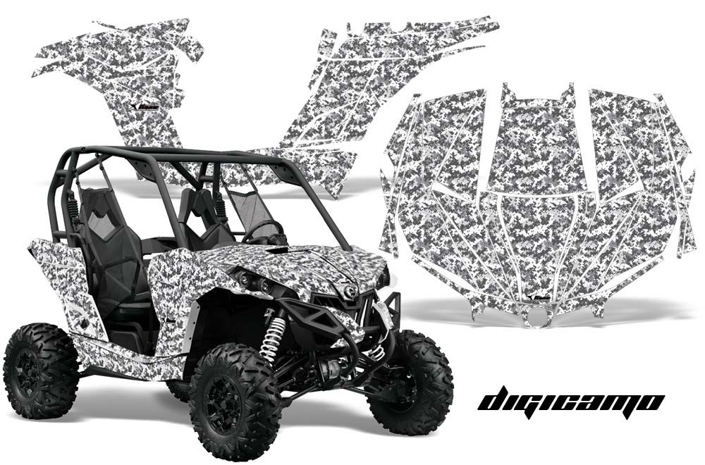 Can-Am Maverick 1000 X RS R Graphic Kit - 2013-2016 Digicamo White