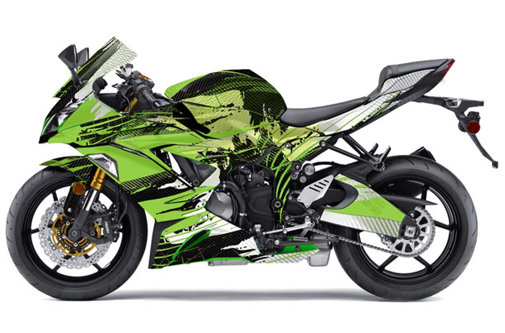 Kawasaki 636 ZX6-R Ninja Graphic Kit - 2013-2016 Carbon X Green