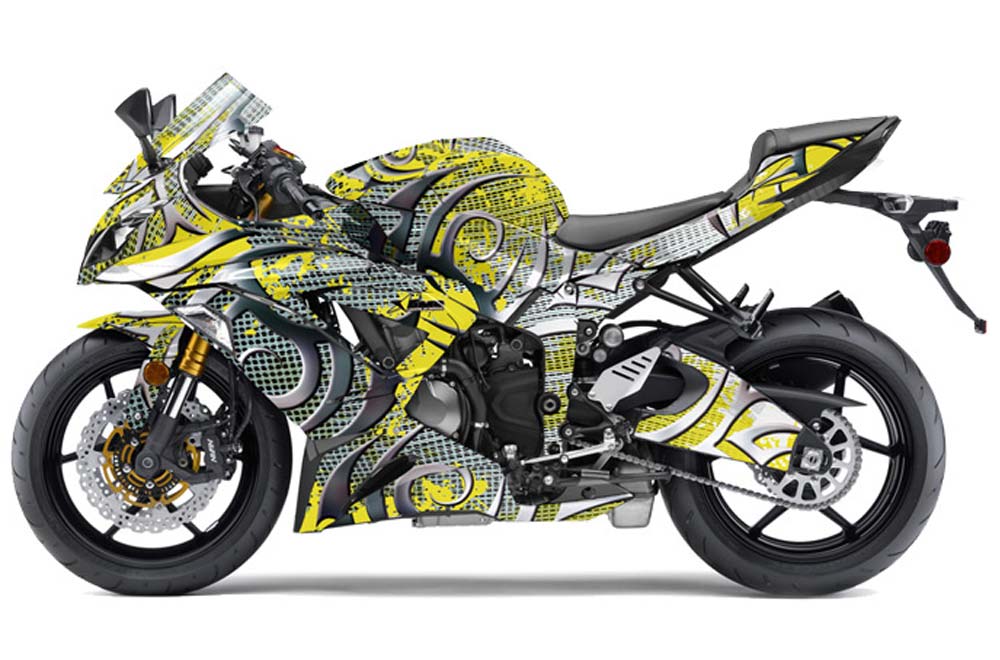 Kawasaki 636 ZX6-R Ninja Graphic Kit - 2013-2016 Deaden Yellow