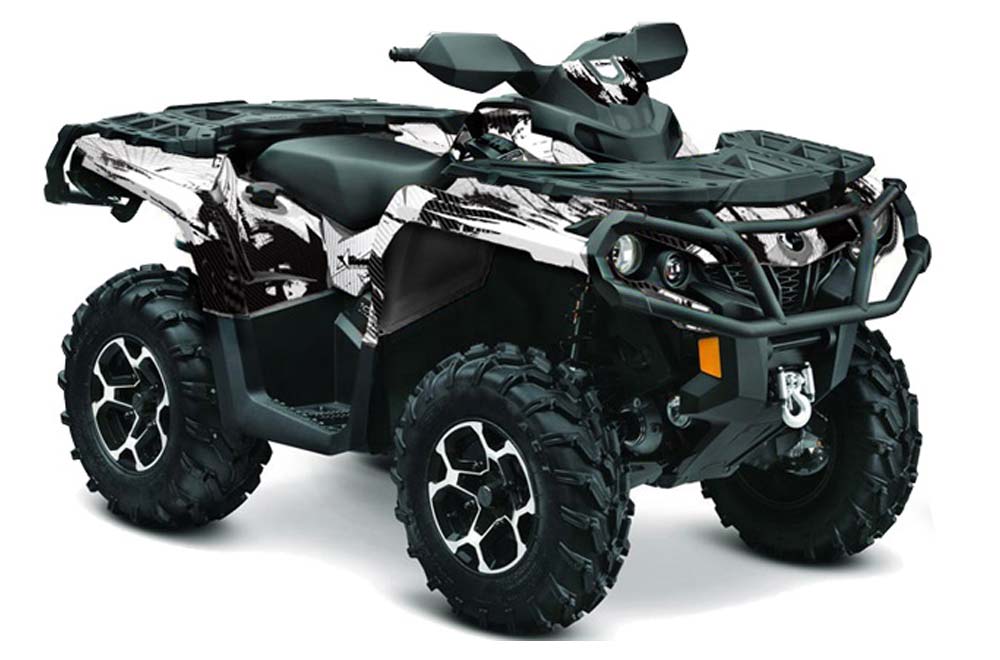 Can Am Outlander 500 / 650 / 800 / 800R / 1000 XT-P ATV Graphic Kit - 2013-2016 Carbon X White