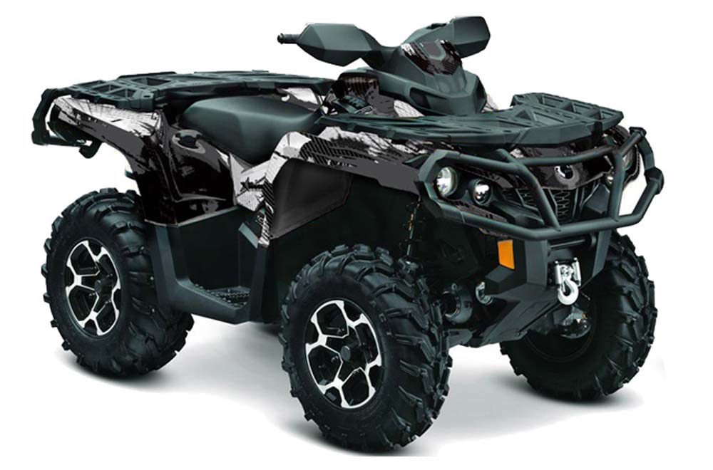 Can Am Outlander 500 / 650 / 800 / 800R / 1000 XT-P ATV Graphic Kit - 2013-2016 Carbon X Black