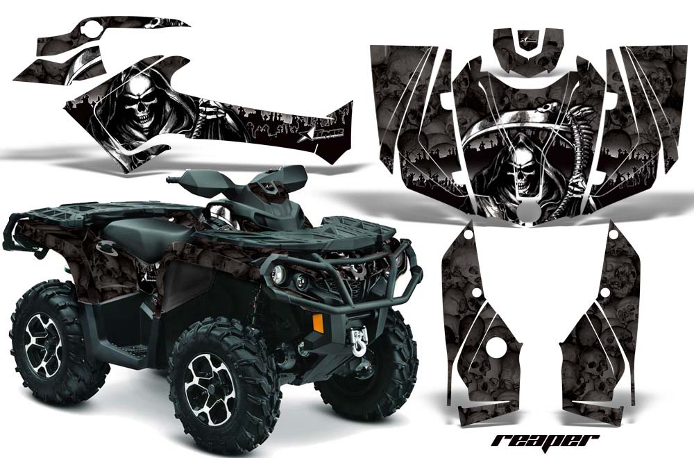 Can Am Outlander XMR / MAX / XT ATV Graphic Kit - 2006-2011 Reaper Black