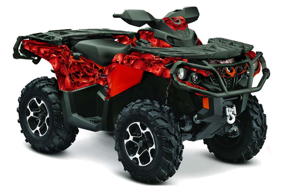 Can Am Outlander XMR / MAX / XT ATV Graphic Kit - 2006-2011 Bone Collector Red