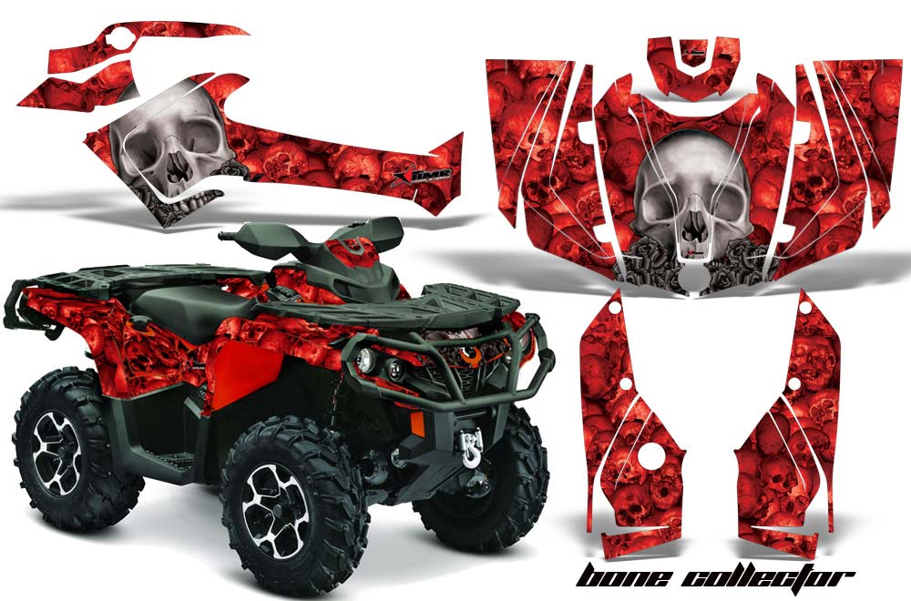 Can Am Outlander XMR / MAX / XT ATV Graphic Kit - 2006-2011 Bone Collector Red