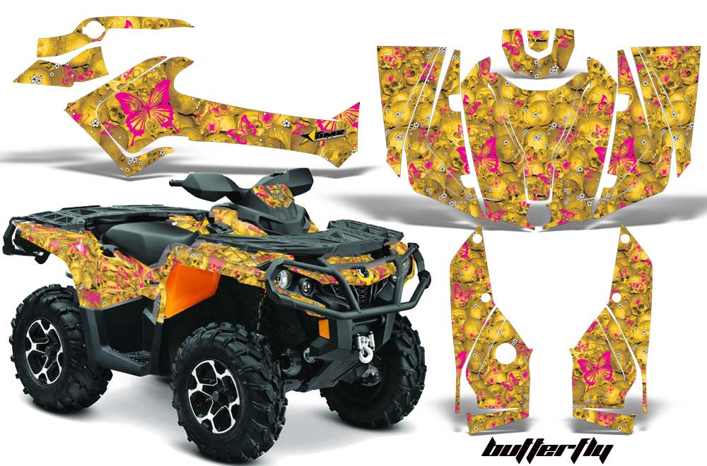 Can Am Outlander XMR / MAX / XT ATV Graphic Kit - 2006-2011 Butterfly Pink