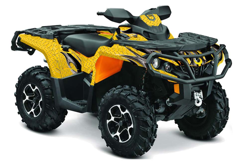 Can Am Outlander XMR / MAX / XT ATV Graphic Kit - 2006-2011 Tribal Flame Yellow