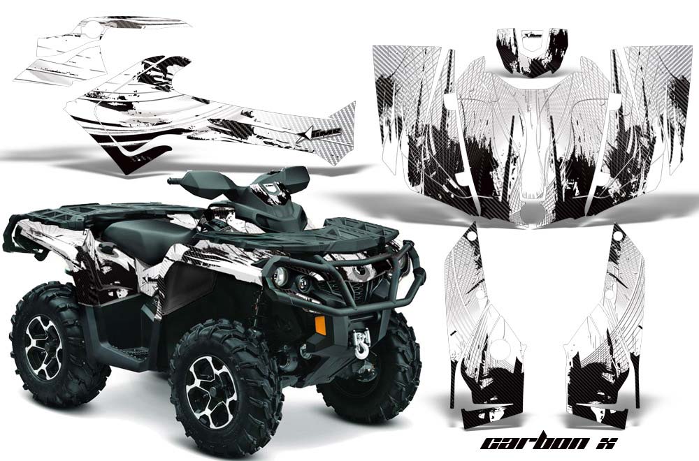 Can Am Outlander XMR / MAX / XT ATV Graphic Kit - 2006-2011 Carbon X White
