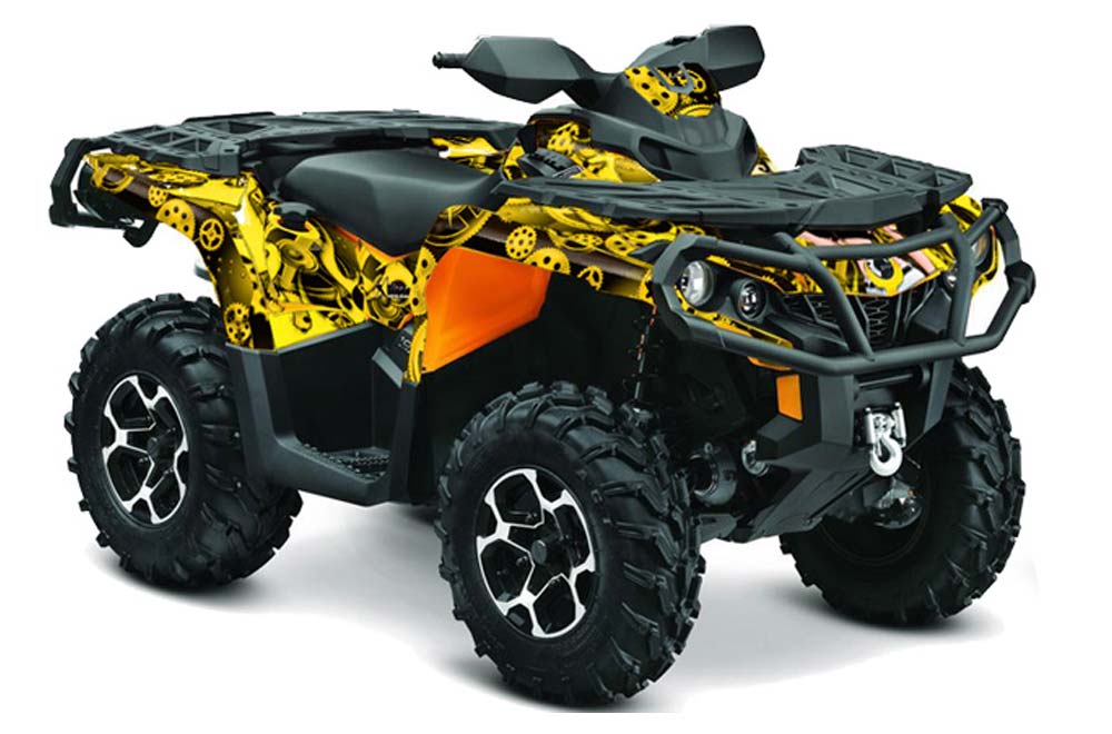 Can Am Outlander XMR / MAX / XT ATV Graphic Kit - 2006-2011 Motorhead Mandy Yellow