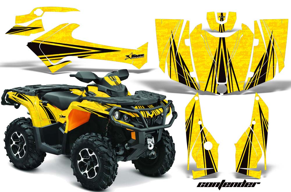 Can Am Outlander XMR / MAX / XT ATV Graphic Kit - 2006-2011 Contender Yellow