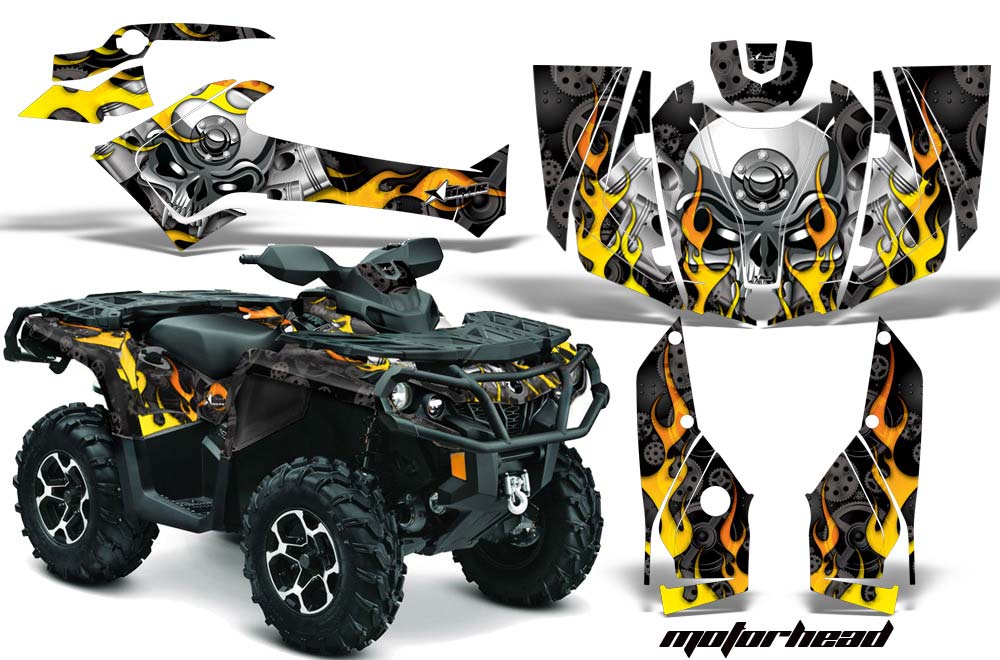 Can Am Outlander XMR / MAX / XT ATV Graphic Kit - 2006-2011 Motorhead Black