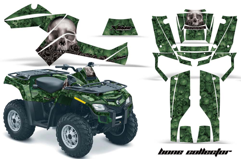 Can Am Outlander EFI 500 / 650 ATV Graphic Kit - 2012-2015 Bone Collector Green