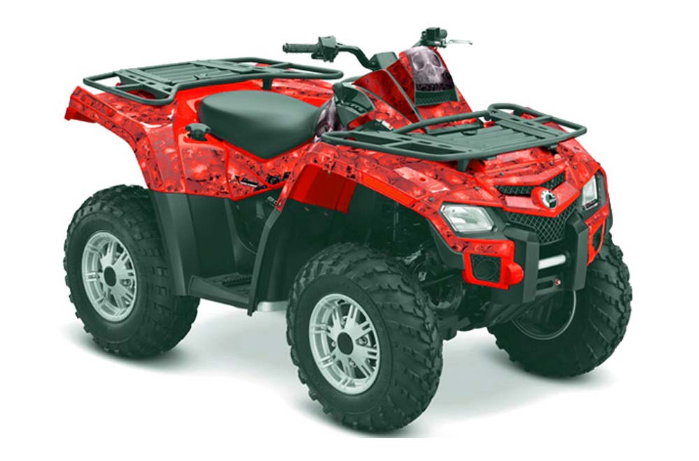 Can Am Outlander EFI 500 / 650 ATV Graphic Kit - 2012-2015 Bone Collector Red