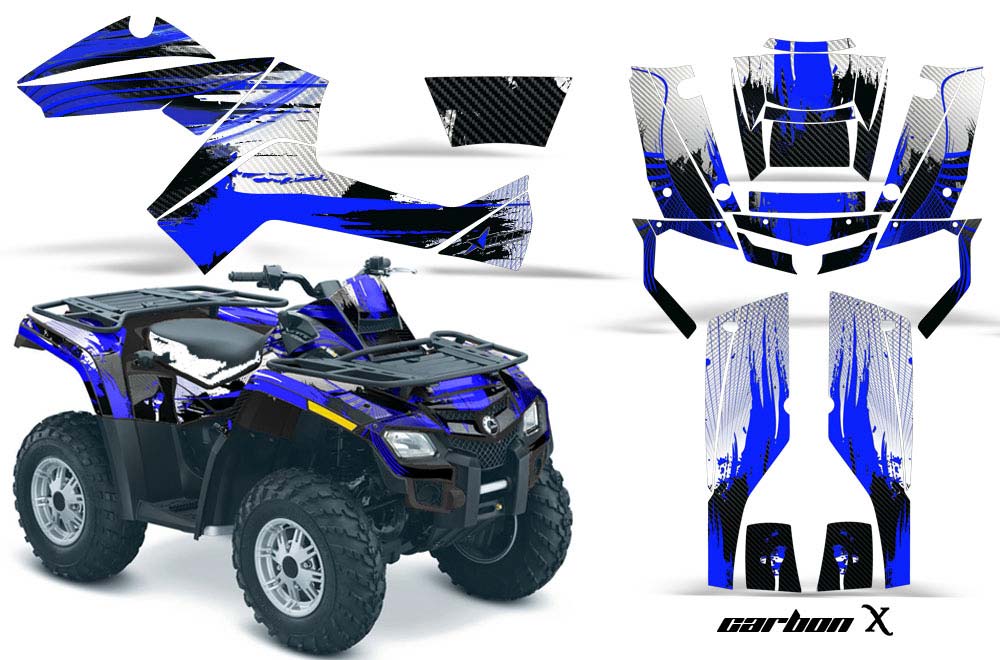 Can Am Outlander EFI 500 / 650 ATV Graphic Kit - 2012-2015 Carbon X Blue