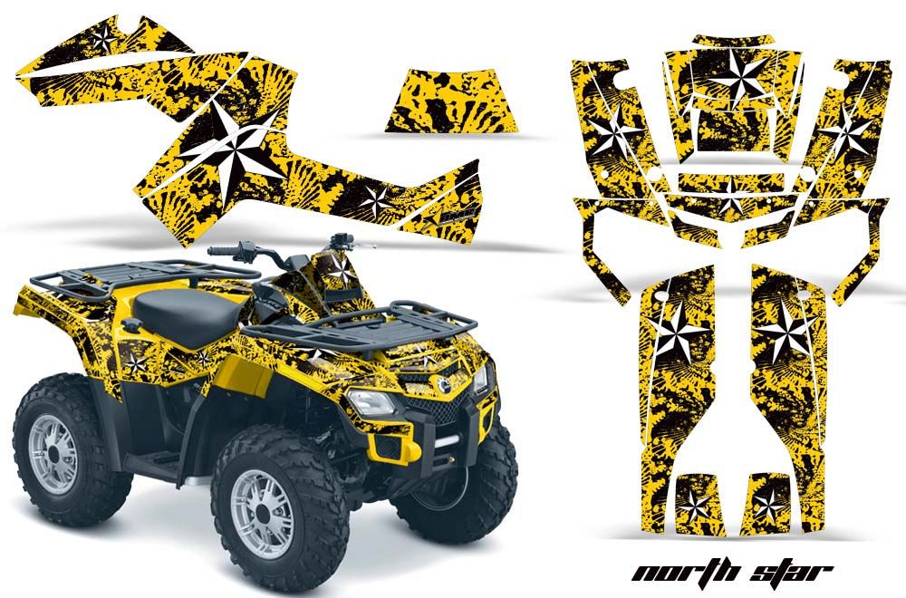 Can Am Outlander EFI 500 / 650 ATV Graphic Kit - 2012-2015 North Star Yellow