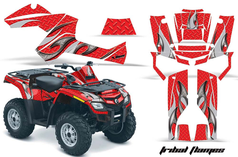 Can Am Outlander EFI 500 / 650 ATV Graphic Kit - 2012-2015 Tribal Flames Red